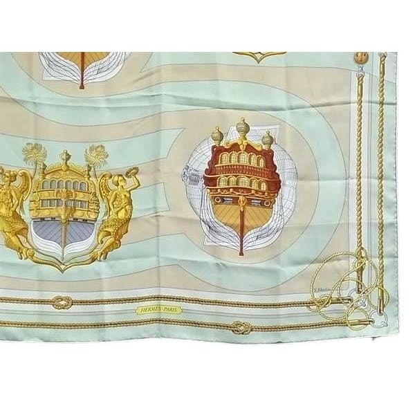 Hermes Scarf Carre 90 Multicolor 100% Silk Chateaux Darriere Decoration — view 4