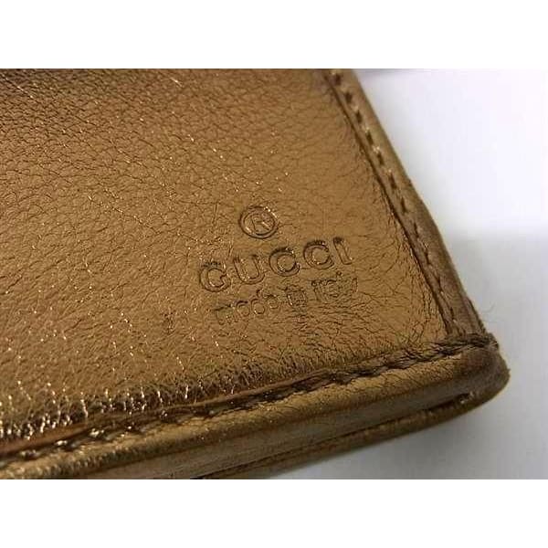 Gucci Wallet Abby Gold Brown Canvas Leather GG Pattern W Hook — view 2