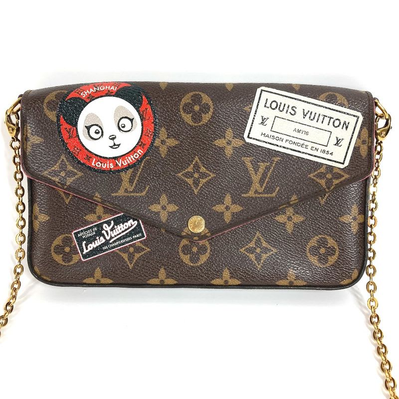 Louis Vuitton Shoulder Bag Pochette Felicie Monogram Canvas Brown — view 3