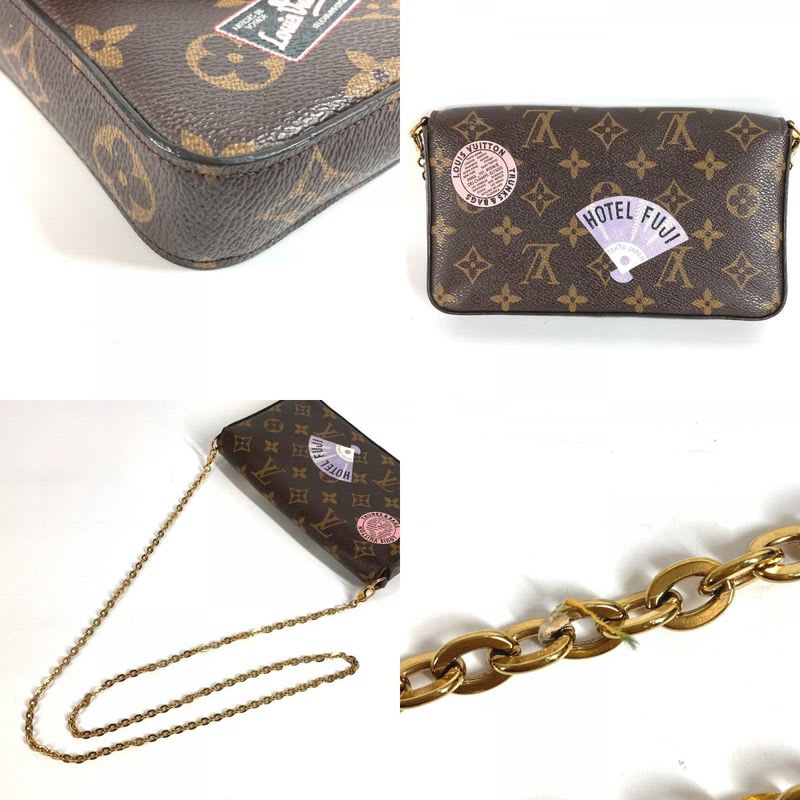 Louis Vuitton Shoulder Bag Pochette Felicie Monogram Canvas Brown — view 8