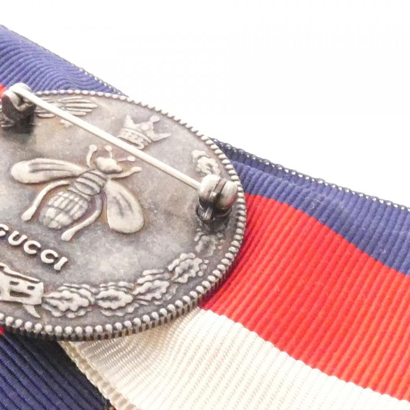 Gucci Striped Patriotic Crystal-Embellished Brooch — view 4