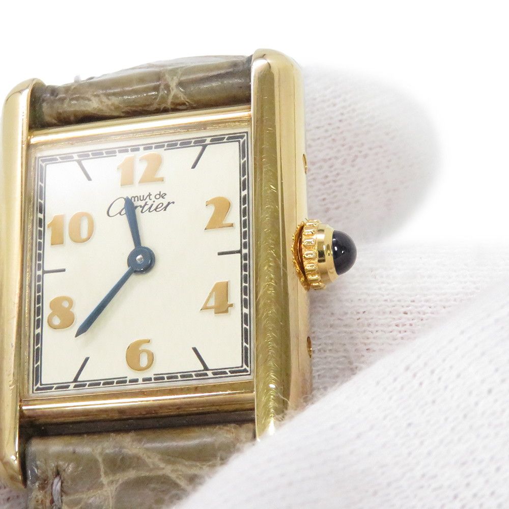 Cartier Must Tank SM Vermeil Quartz Watch Ivory Dial — view 4