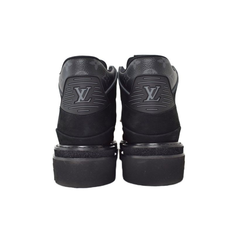 Louis Vuitton NBA Oberkamphrein Suede Ankle Boots Sneakers 8.5 Black Bm0290 — view 3