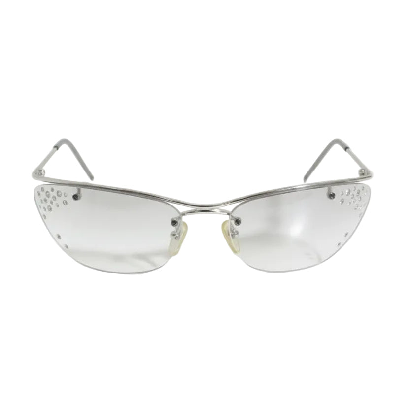 Christian Dior Flash STR Sunglasses With Rhinestones 6218 115 Silver Color — view 6
