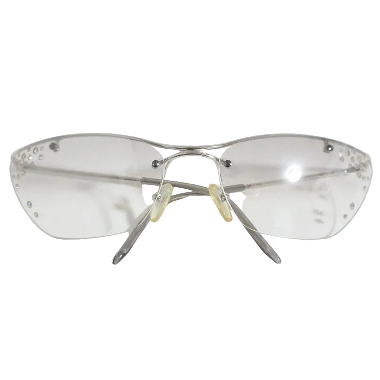 Christian Dior Flash STR Sunglasses With Rhinestones 6218 115 Silver Color — view 7