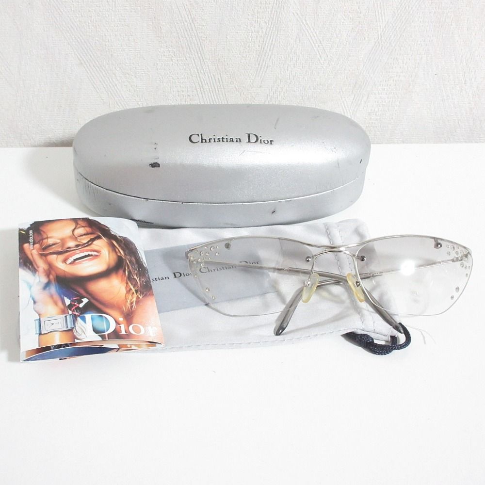 Christian Dior Flash STR Sunglasses With Rhinestones 6218 115 Silver Color — view 2