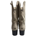 Chanel Suede Bicolor Short Boots Size 35 C Beige — view 4