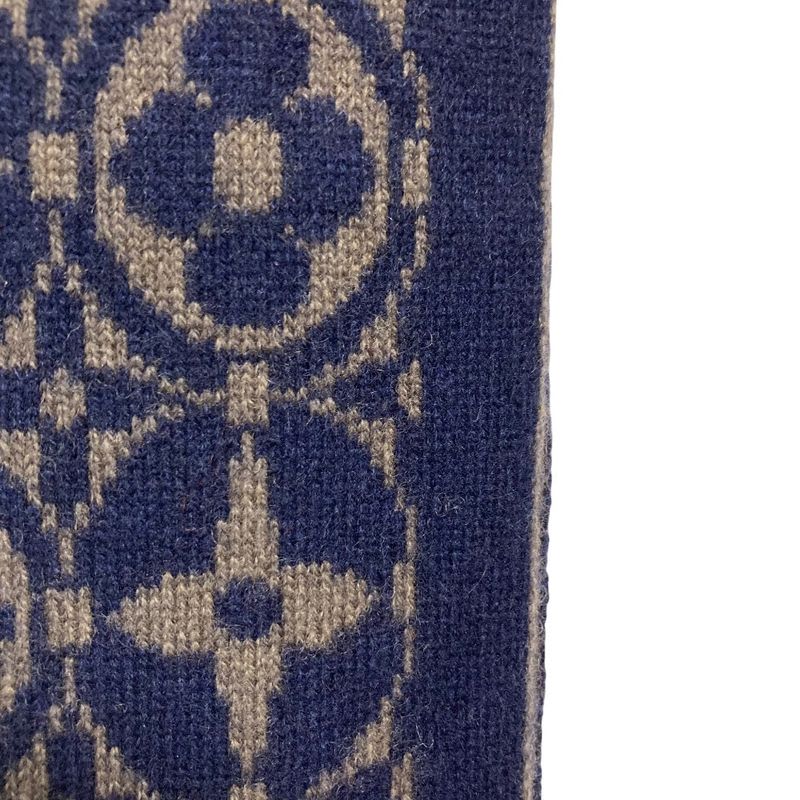 Louis Vuitton Muffler Monogram Echarpe Ski Navy Brown Scarf — view 6