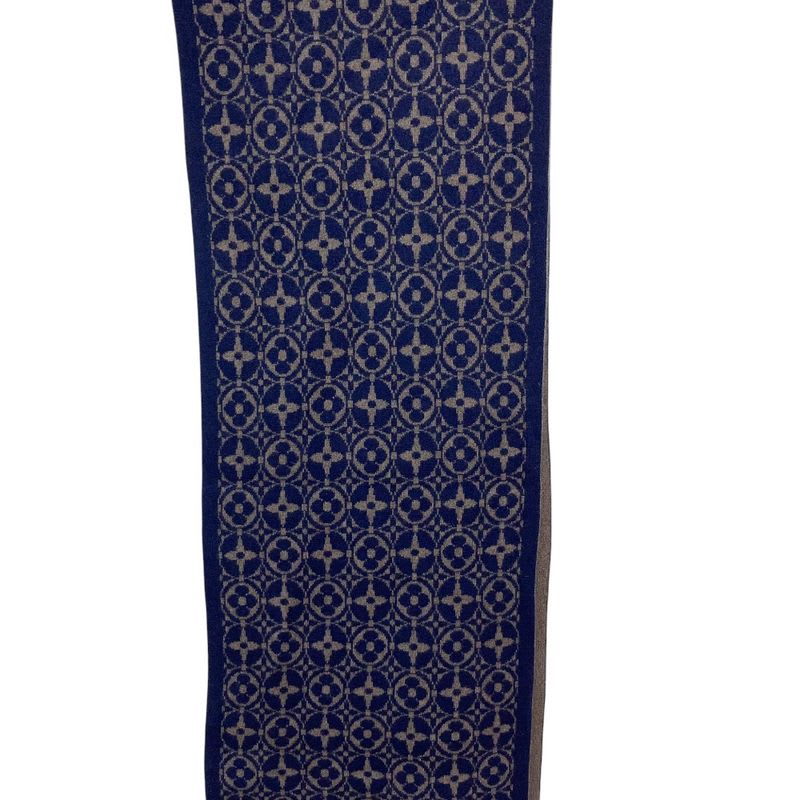 Louis Vuitton Muffler Monogram Echarpe Ski Navy Brown Scarf — view 5