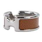 Hermes Olympe PM Ring S Size 11.5 Silver Color Brown — view 4