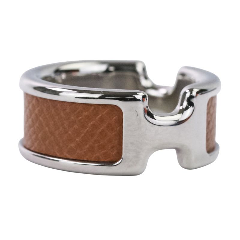 Hermes Olympe PM Ring S Size 11.5 Silver Color Brown — view 6