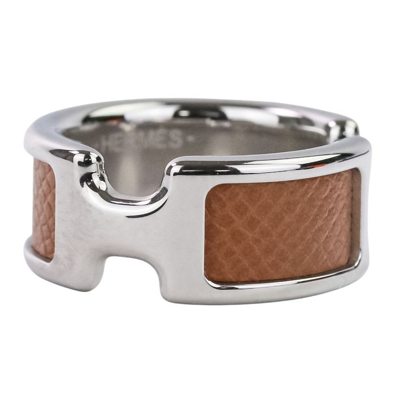 Hermes Olympe PM Ring S Size 11.5 Silver Color Brown — view 7