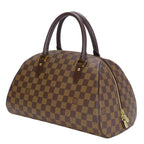 Louis Vuitton Handbag Rivera MM Damier Ebene Brown Gold Hardware