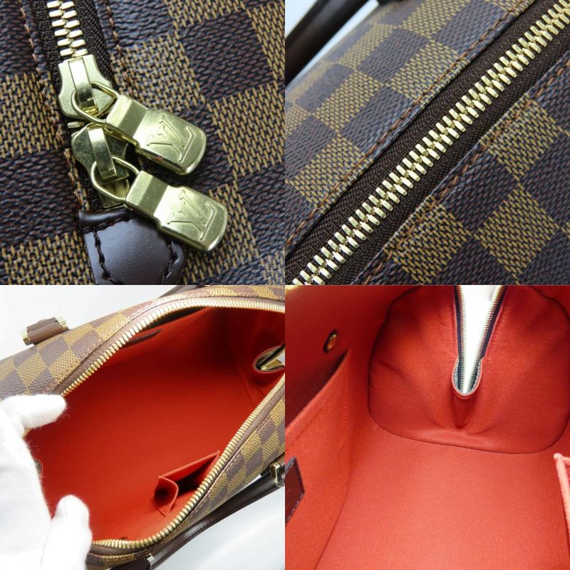 Louis Vuitton Handbag Rivera MM Damier Ebene Brown Gold Hardware
