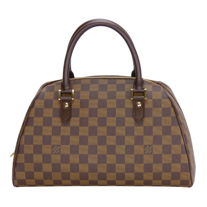 Louis Vuitton Handbag Rivera MM Damier Ebene Brown Gold Hardware