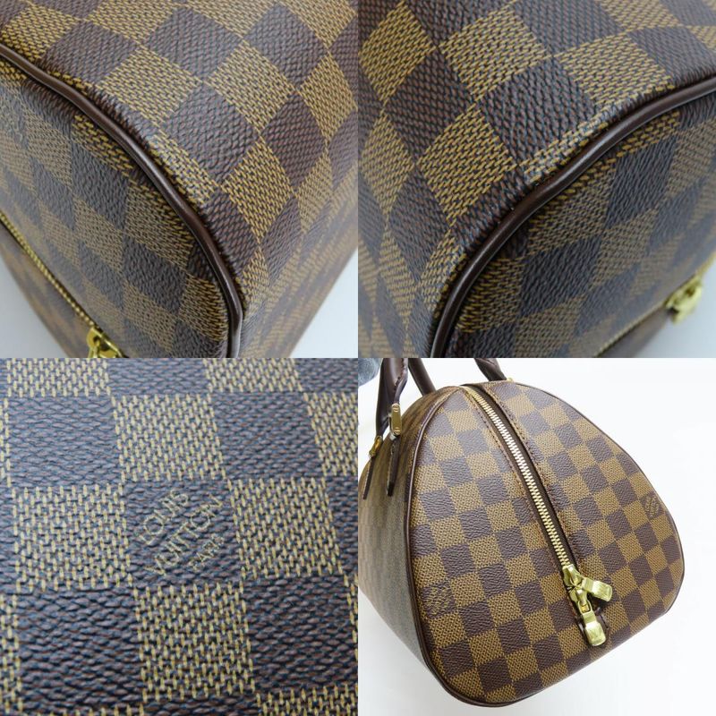 Louis Vuitton Handbag Rivera MM Damier Ebene Brown Gold Hardware