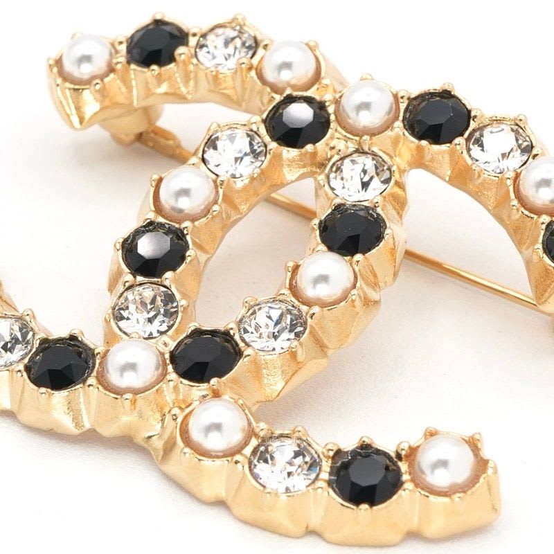 Chanel Brooch Corsage Gold Pearl Rhinestone — view 6