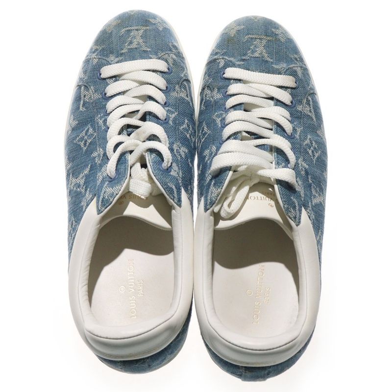 Louis Vuitton Luxembourg Grain Monogram Denim Sneakers Ms0189 — view 4