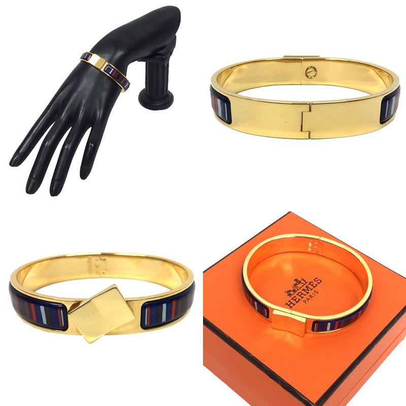 Hermes Clic Clac Enamel PM Bangle Bracelet Cloisonne Accessories Aq8301 — view 3