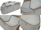 Dior Double Saddle Bowler Bag Handbag Denim Leather Blue Brown — view 7