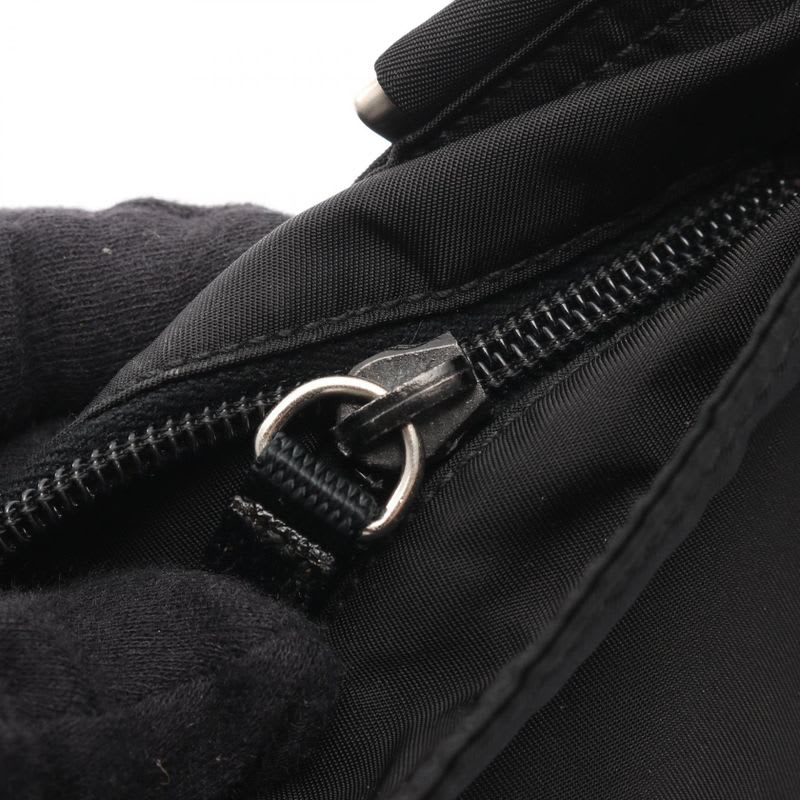 Prada Shoulder Bag Black Nylon Triangle Logo — view 9