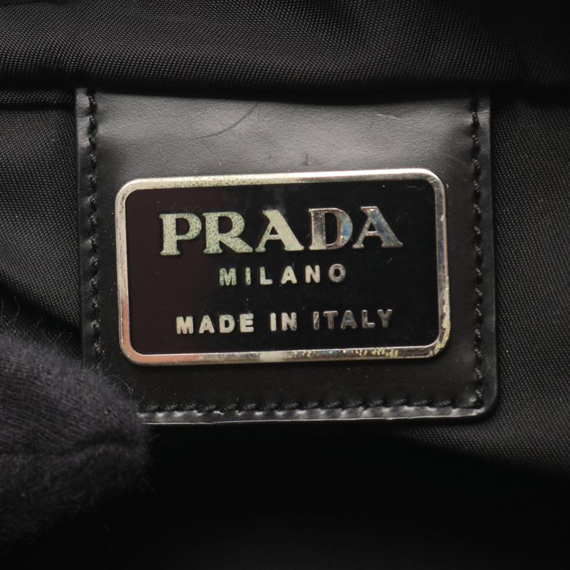 Prada Shoulder Bag Black Nylon Triangle Logo — view 5