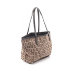 Fendi Tote Bag Zucchino 8 Bh056 Brown Dark Canvas Leather Mini — view 3