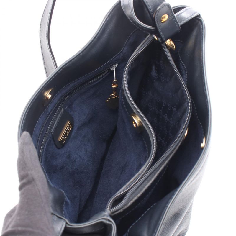 Gucci Shoulder Bag Interlocking G 001 14 0934 Navy Leather — view 4