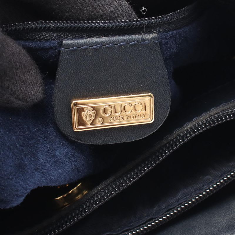 Gucci Shoulder Bag Interlocking G 001 14 0934 Navy Leather — view 5