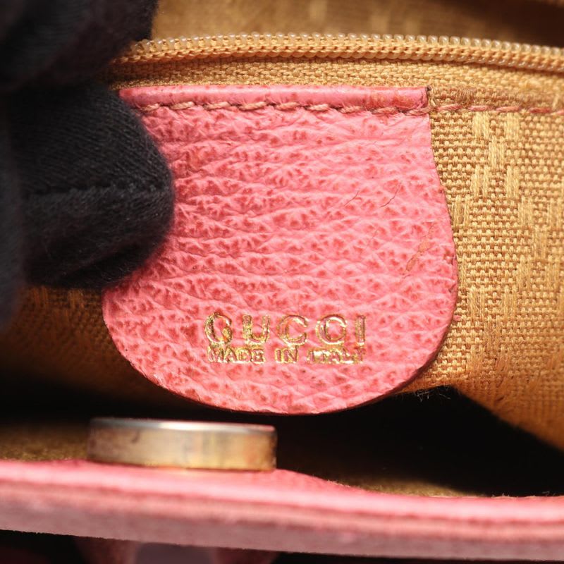 Gucci Handbag Bamboo 000 123 0316 Pink Suede Leather 2-Way