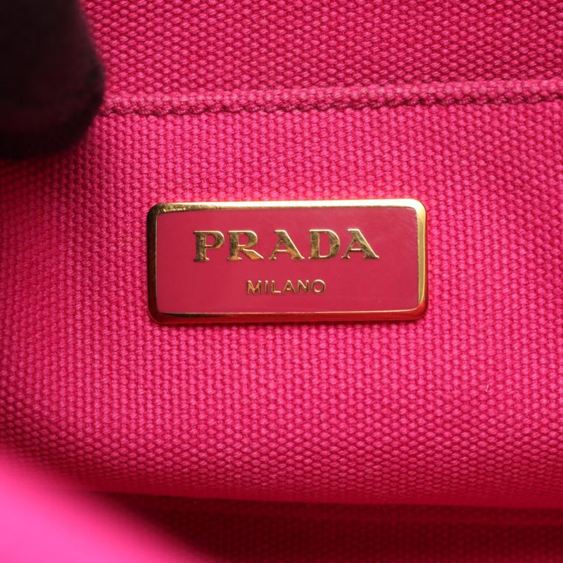 Prada Tote Bag Canapa Pink Canvas 2-Way — view 5