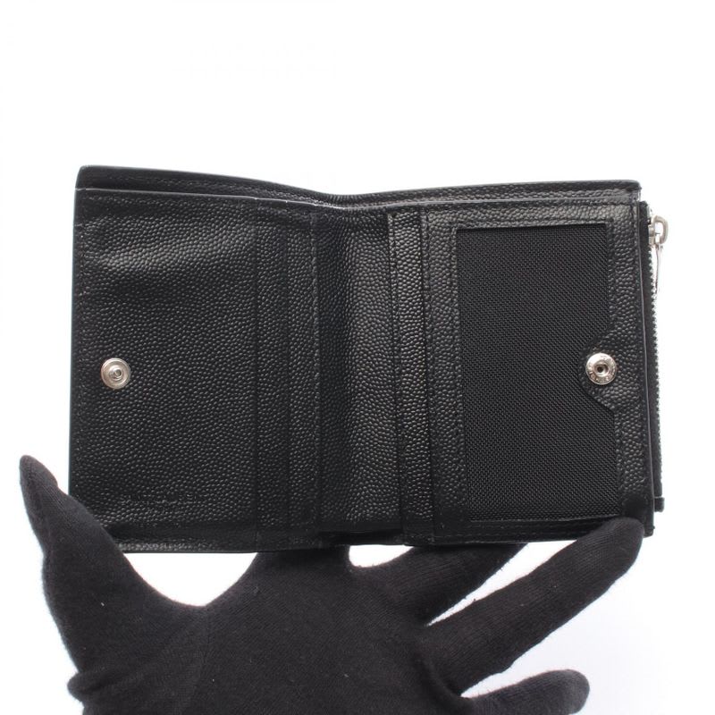 Saint Laurent Paris Bifold Wallet Black Leather — view 3