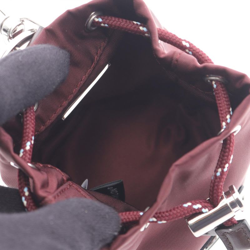 Prada Charm Re-nylon Speed Lock 2 Tt2022 He1 F0007 Burgundy Nylon Key Ring — view 3