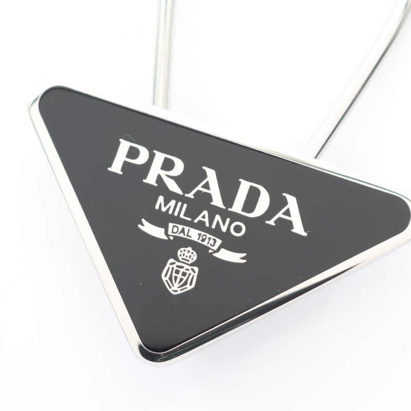 Prada Key Holder Triangle Logo 2 Af0002 Black Other Trial Chain — view 3