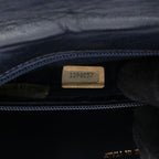 Chanel Shoulder Bag Navy Red Leather