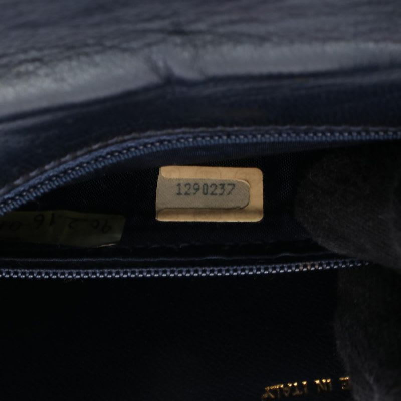 Chanel Shoulder Bag Navy Red Leather