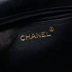 Chanel Shoulder Bag Navy Red Leather