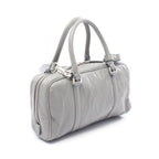 Prada Handbag Gray Leather Triangle Logo 2-Way — view 3