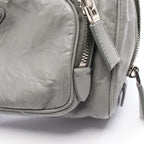 Prada Handbag Gray Leather Triangle Logo 2-Way — view 8