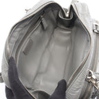 Prada Handbag Gray Leather Triangle Logo 2-Way — view 4