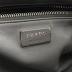Prada Handbag Gray Leather Triangle Logo 2-Way — view 5