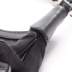 Prada Shoulder Bag Black Nylon Leather Triangle Logo