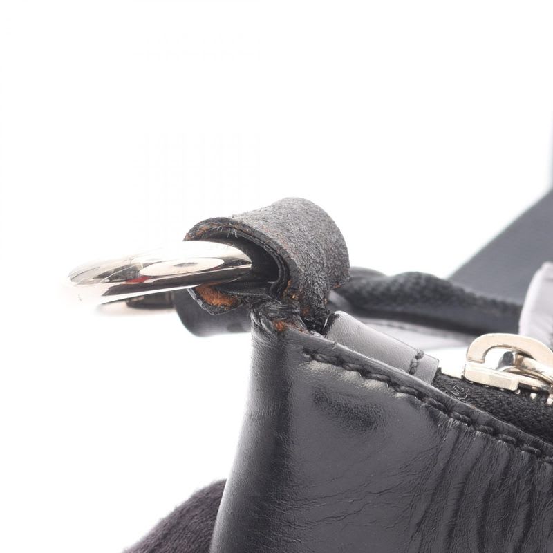 Prada Shoulder Bag Black Nylon Leather Triangle Logo — view 8
