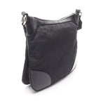 Prada Shoulder Bag Black Nylon Leather Triangle Logo