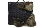 Chanel 2-Way Bag 2.55 CC Logo Calfskin Faux Fur Black Silver — view 2