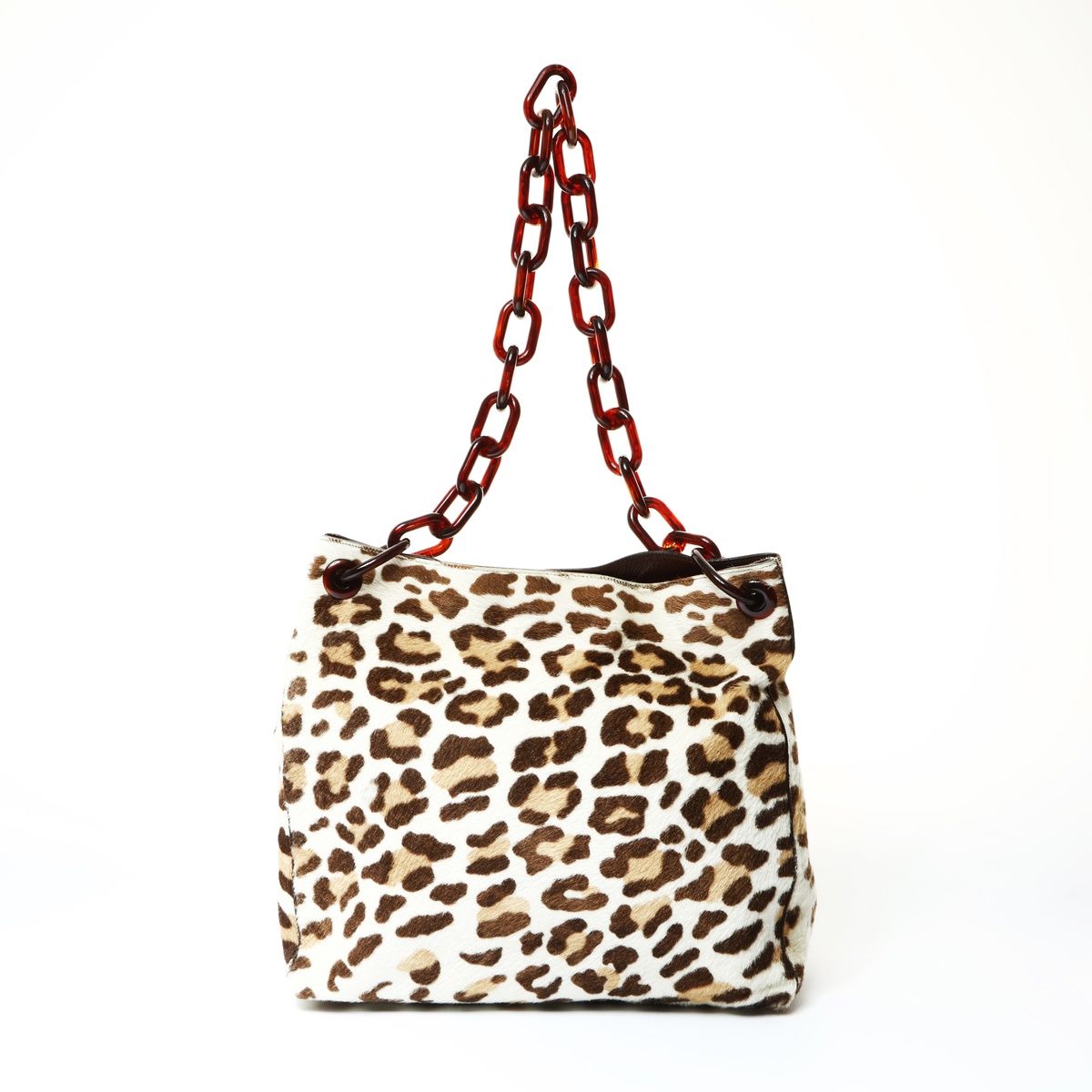 Prada Shoulder Bag Calf Hair Leopard Chain — view 2