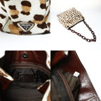 Prada Shoulder Bag Calf Hair Leopard Chain — view 9