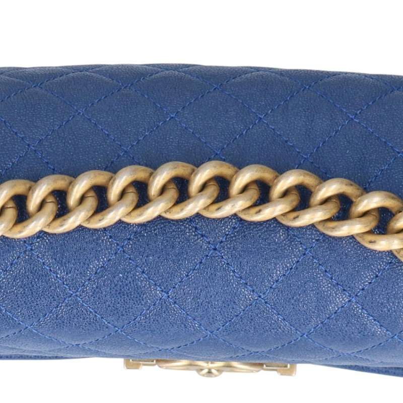 Chanel Boy 25 Caviar Leather Chain Shoulder Bag — view 6