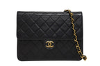 Chanel S Flap S Chain Shoulder Bag CC Logo Lambskin Black Gold