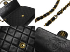 Chanel S Flap S Chain Shoulder Bag CC Logo Lambskin Black Gold — view 7